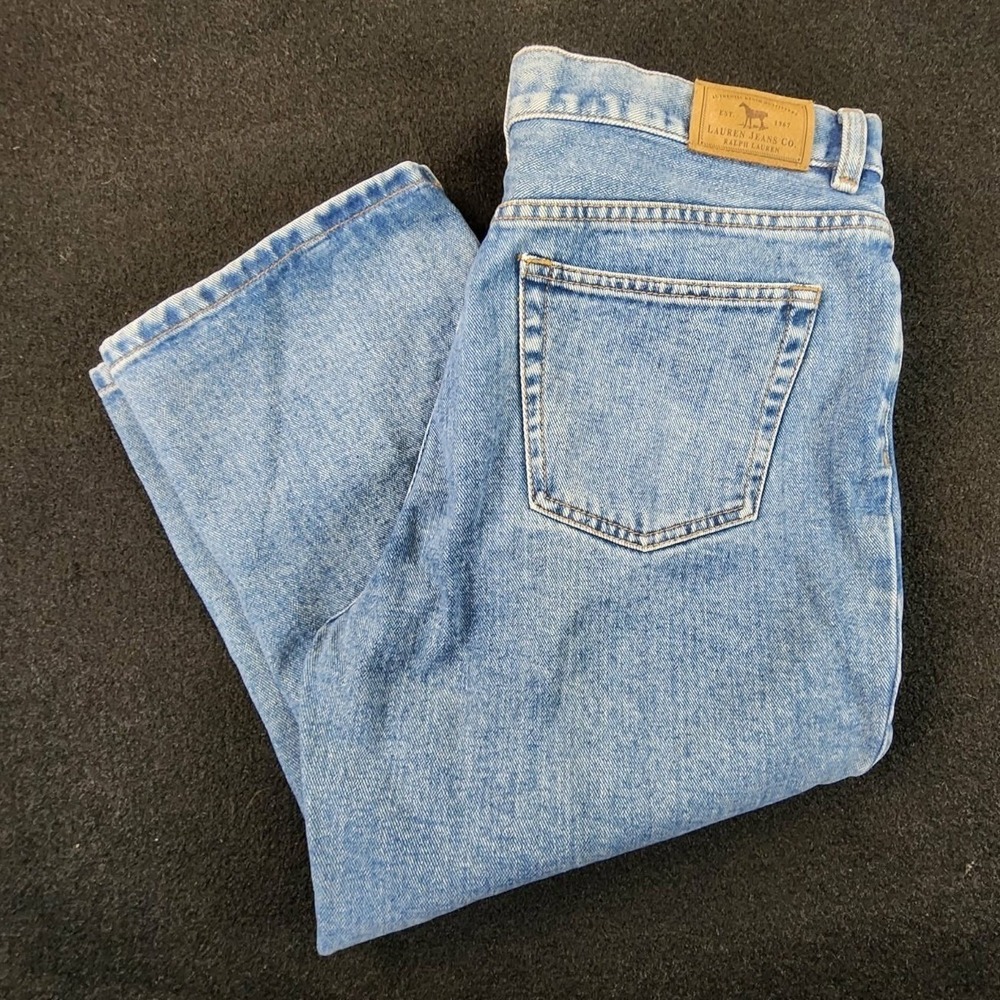 Lauren Jeans Co Ralph Lauren Straight Leg Light Wash Women 12 Vintage Capris